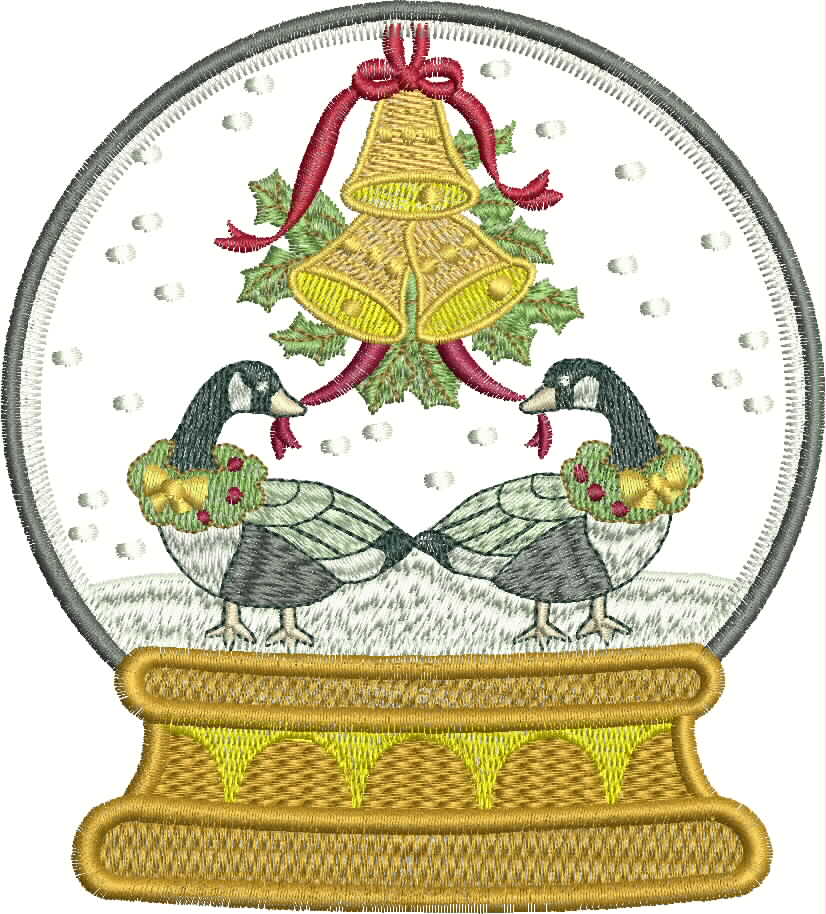 Matriz de matriz Matriz De Bordado Bola De Natal Patos 2